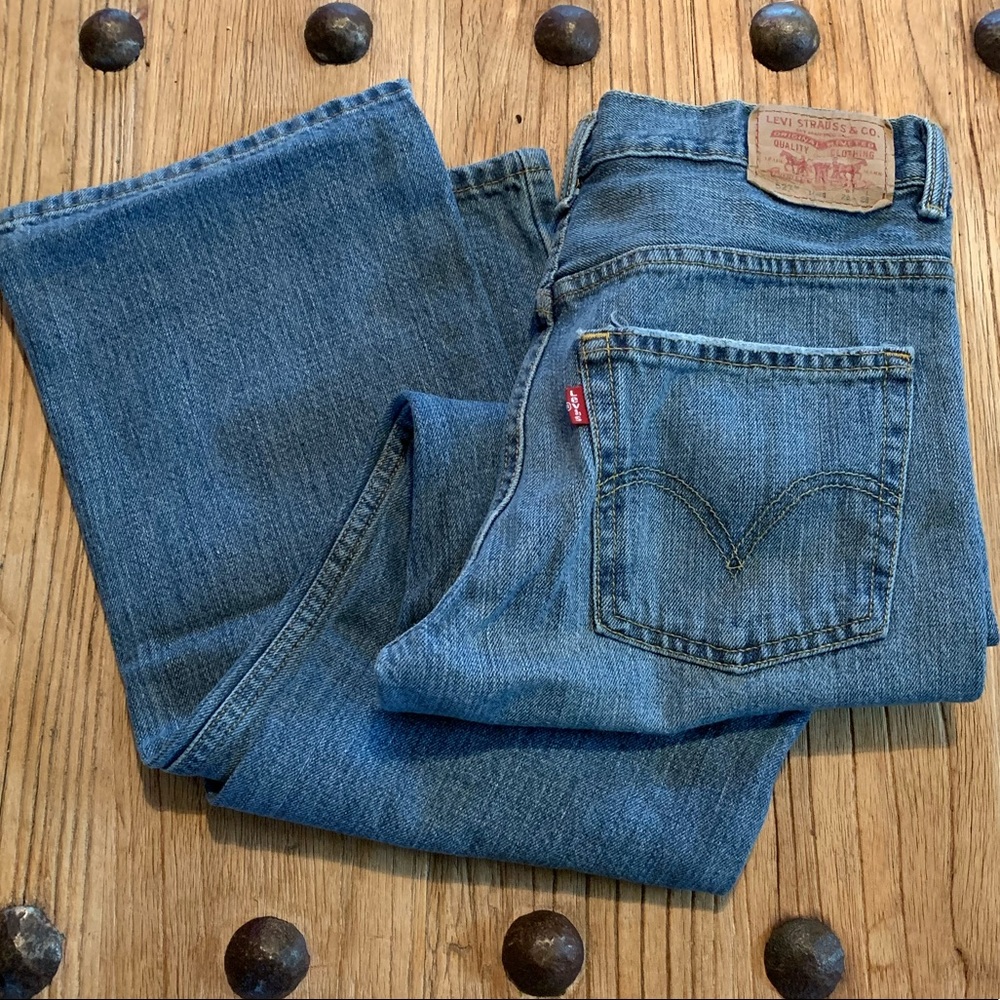VINTAGE LEVIS Jeans 527 High Waisted Style Medium Wash Red Tab